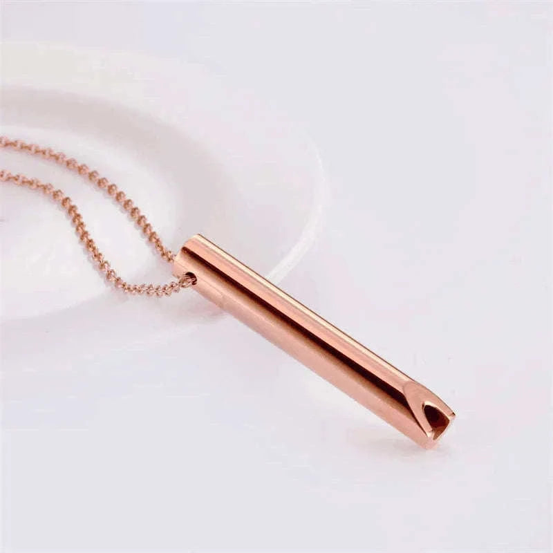 Stainless Steel Whistle Necklace Pendant Chain for Women-Rose gold