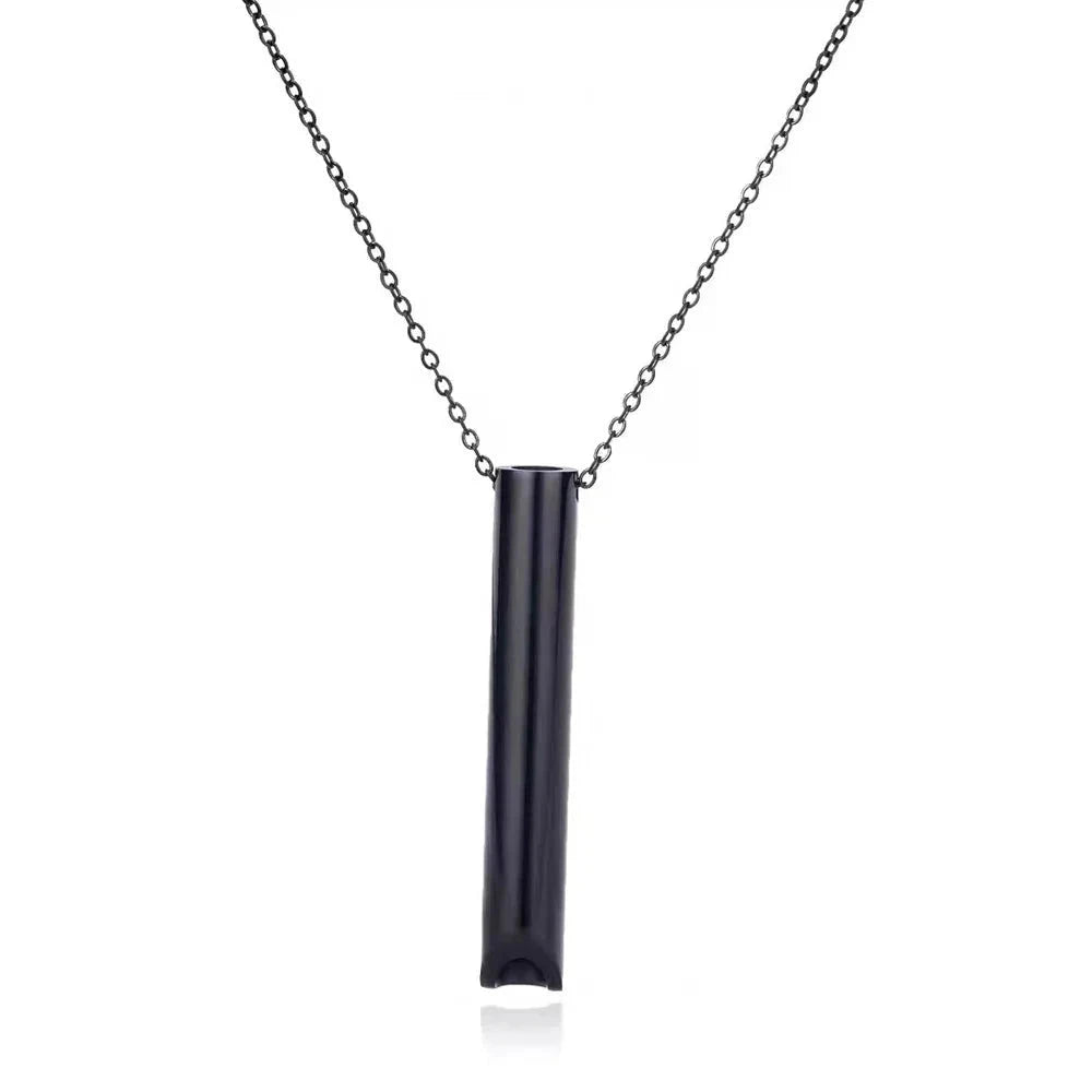 Stainless Steel Whistle Necklace Pendant Chain for Women-Rose gold