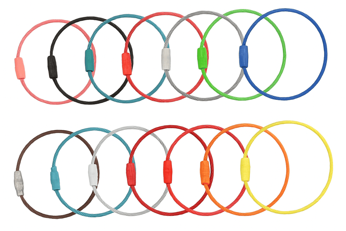 Stainless Steel Wire Keychain Ring Loop, 5/10 Pieces-Rose Red / 10pcs