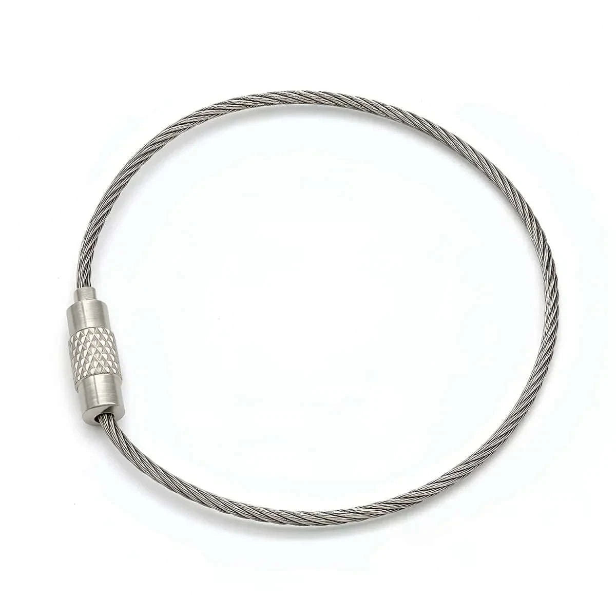 Stainless Steel Wire Keychain Ring Loop, 5/10 Pieces-Rose Red / 10pcs