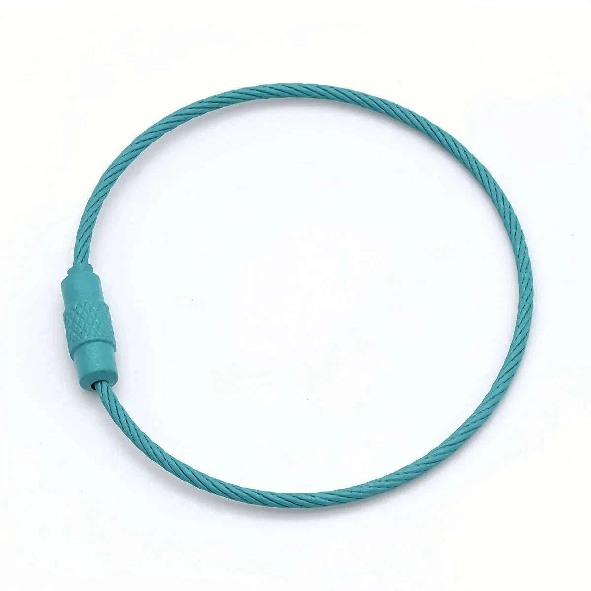 Stainless Steel Wire Keychain Ring Loop, 5/10 Pieces-Rose Red / 10pcs