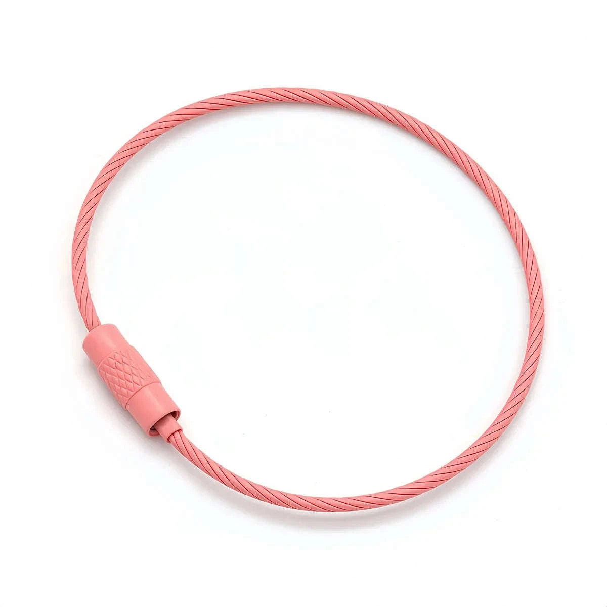 Stainless Steel Wire Keychain Ring Loop, 5/10 Pieces-Rose Red / 10pcs
