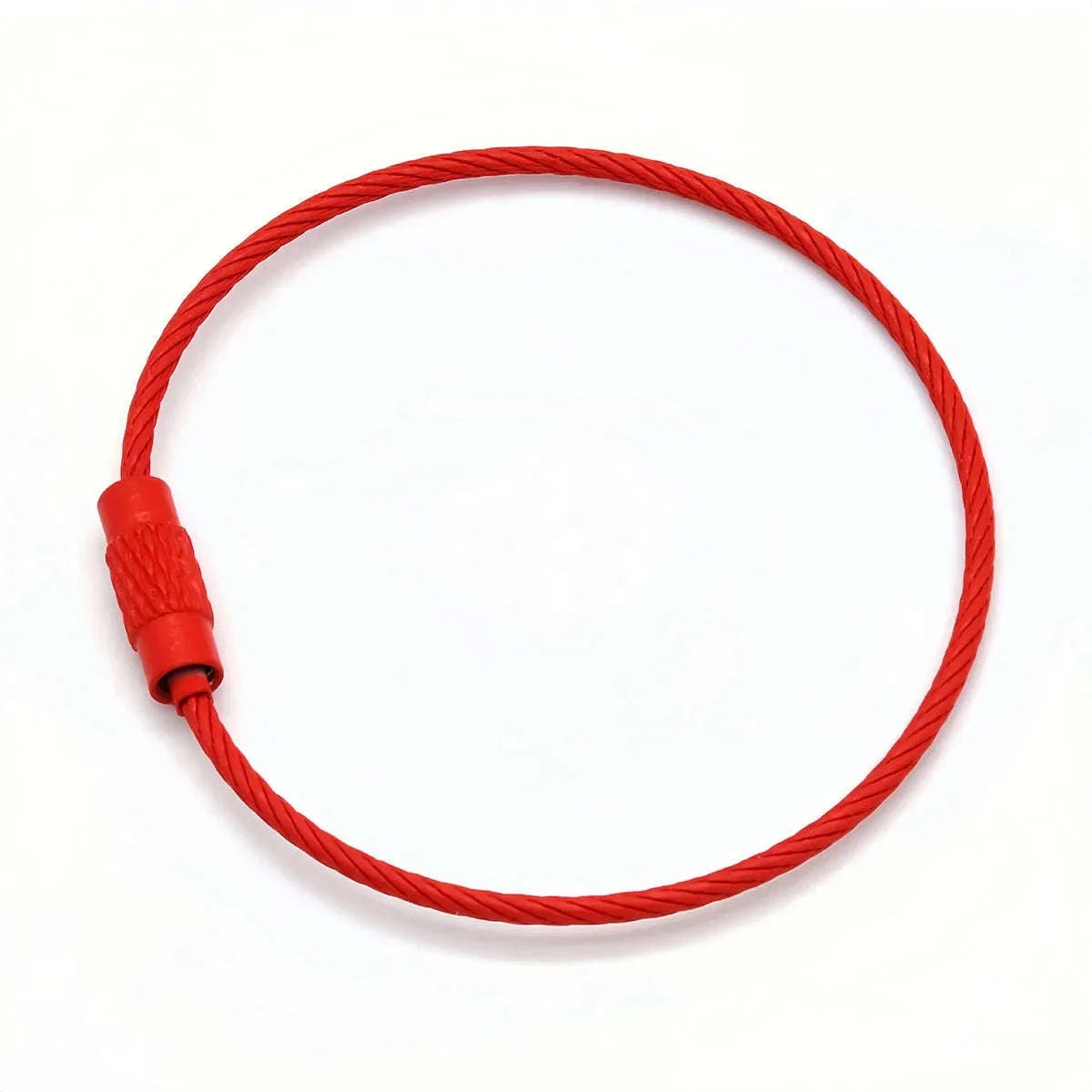 Stainless Steel Wire Keychain Ring Loop, 5/10 Pieces-Rose Red / 10pcs