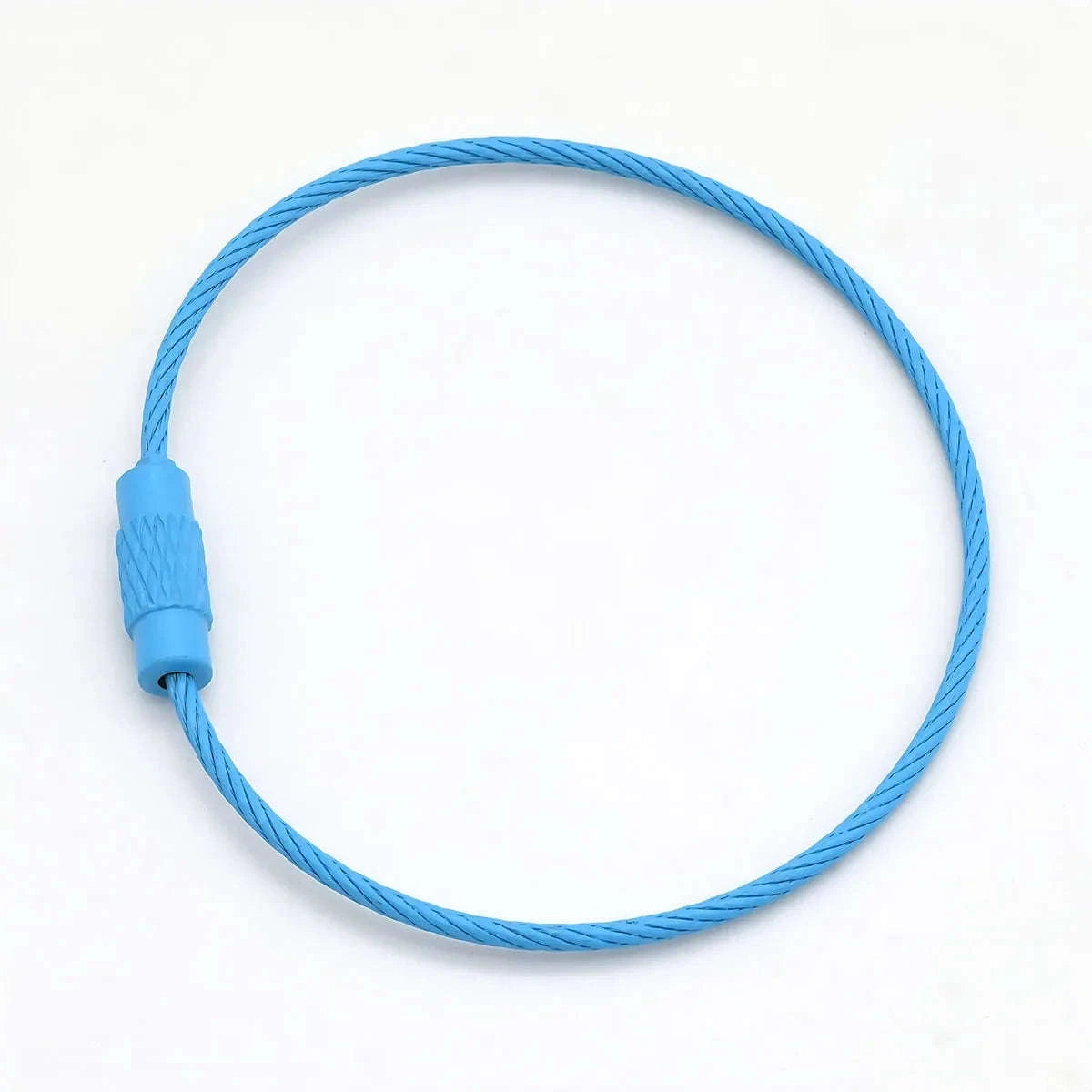 Stainless Steel Wire Keychain Ring Loop, 5/10 Pieces-Rose Red / 10pcs