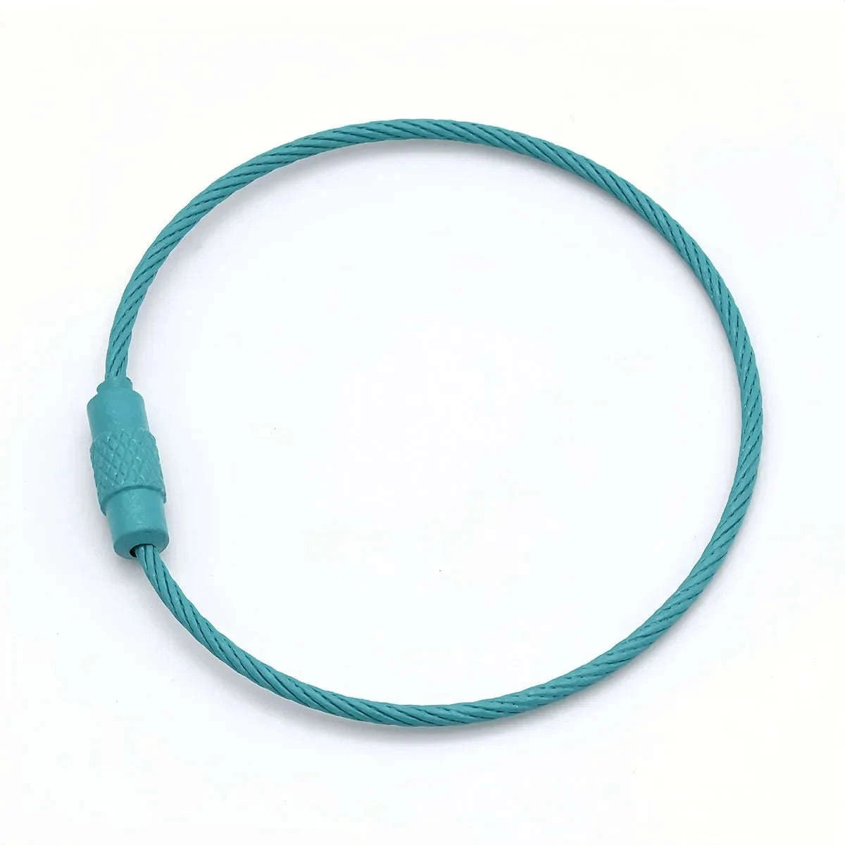 Stainless Steel Wire Keychain Ring Loop, 5/10 Pieces-Rose Red / 10pcs