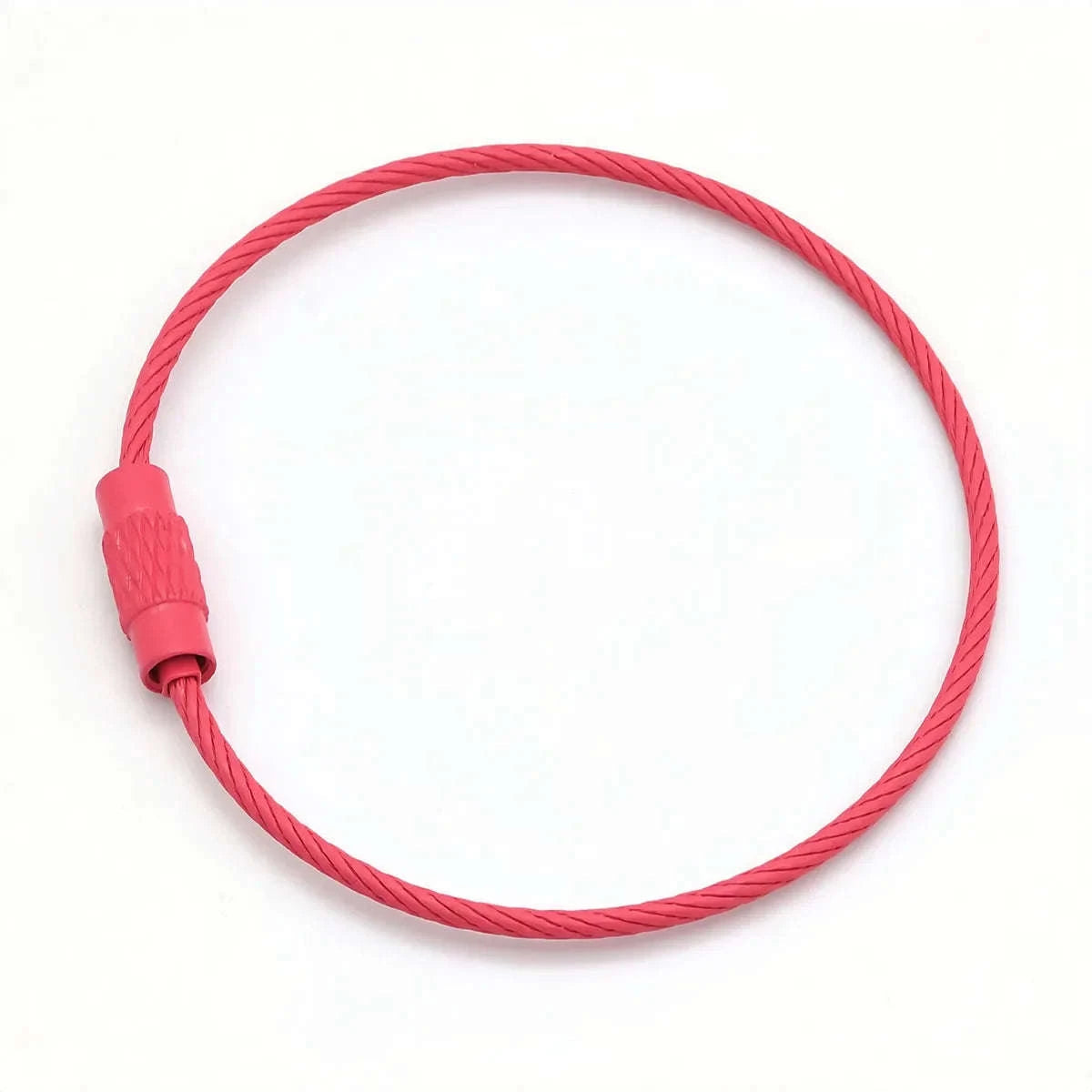Stainless Steel Wire Keychain Ring Loop, 5/10 Pieces-Rose Red / 10pcs