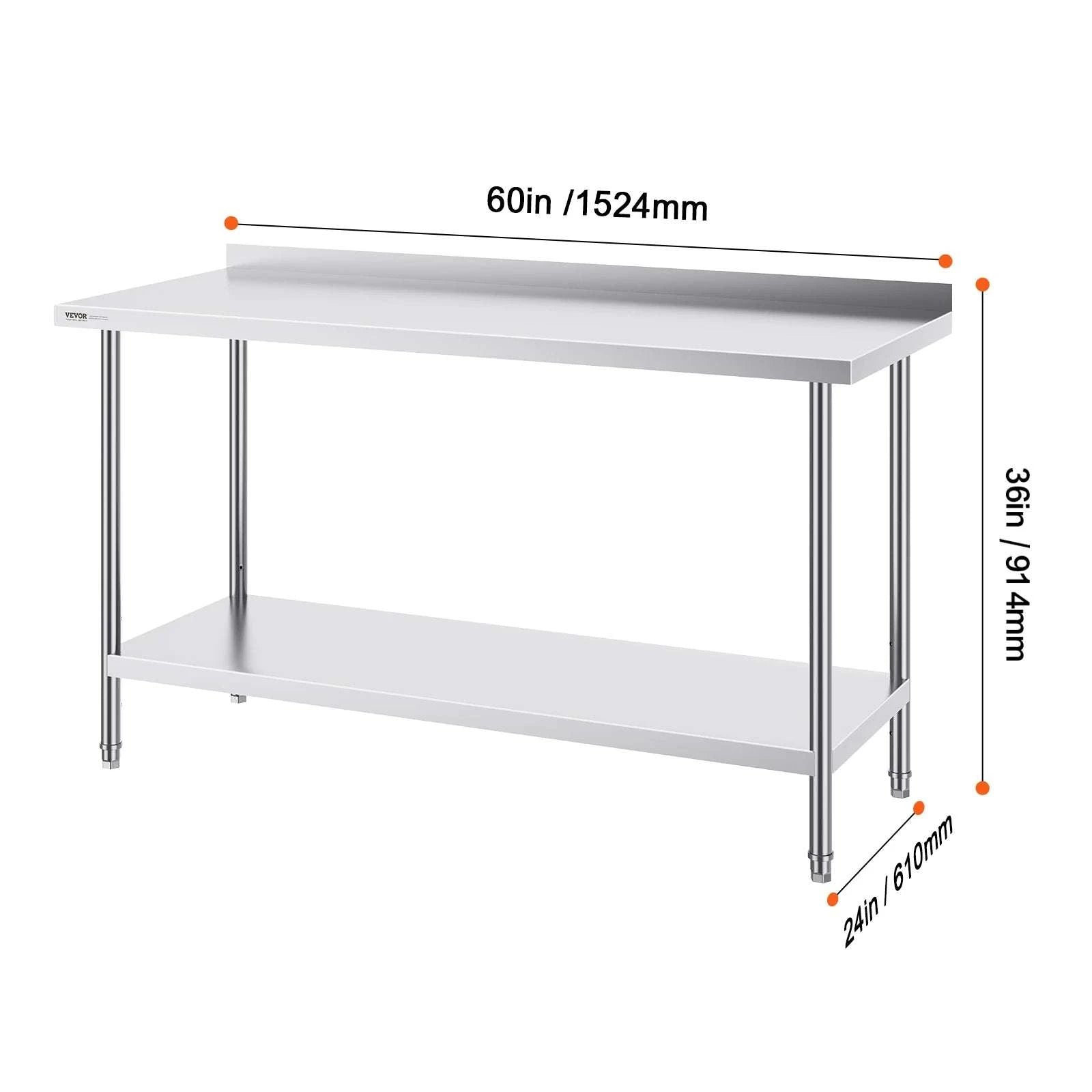 Stainless Steel Work Table 24x36 Adjustable Shelf Food Prep Station-