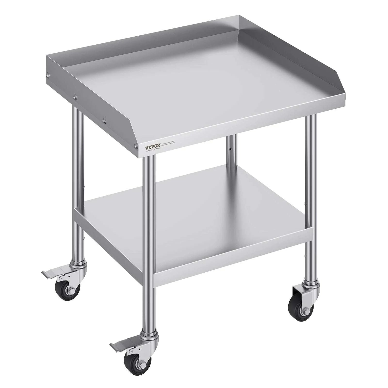 Stainless Steel Work Table with Wheels & Backsplash Prep Station-30x36inch / france