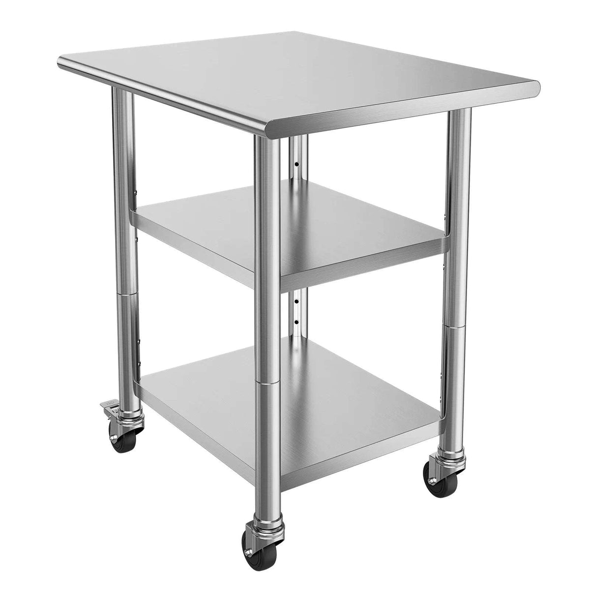 Stainless Steel Work Table with Wheels Commercial Kitchen Workstation-24 x36in TypeB / United States