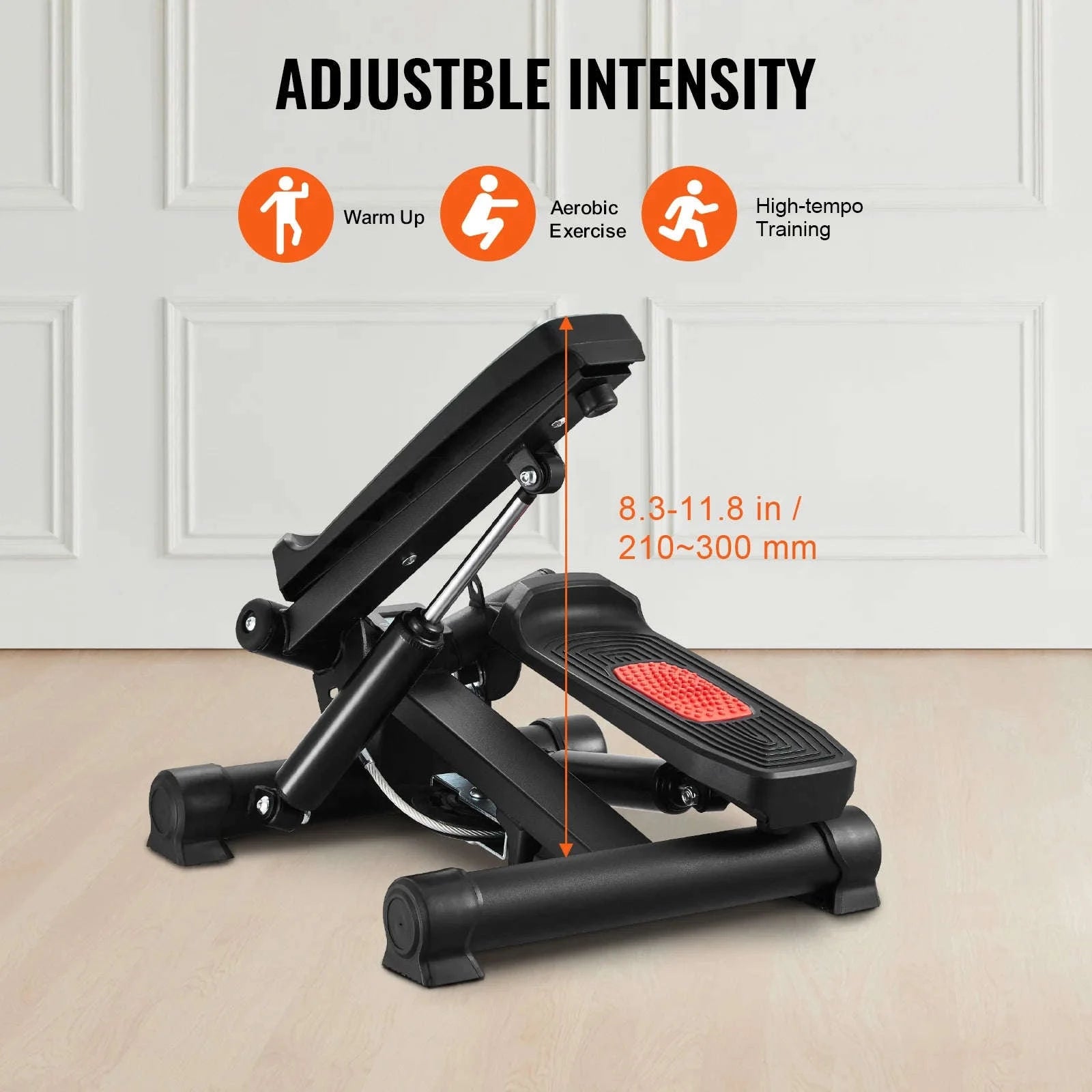 Stair Stepper for Home Exercise with Resistance Bands and LCD Monitor-TypeA / United States