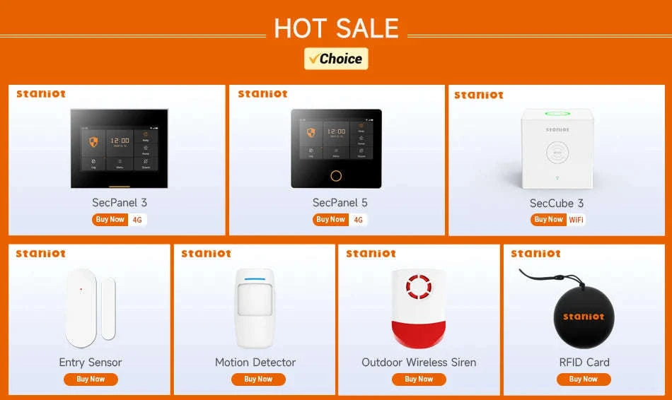 Staniot SecPanel 5 H502-WiFi Touch Home Alarm System-WiFi Set-N 12Kit / AU Plug