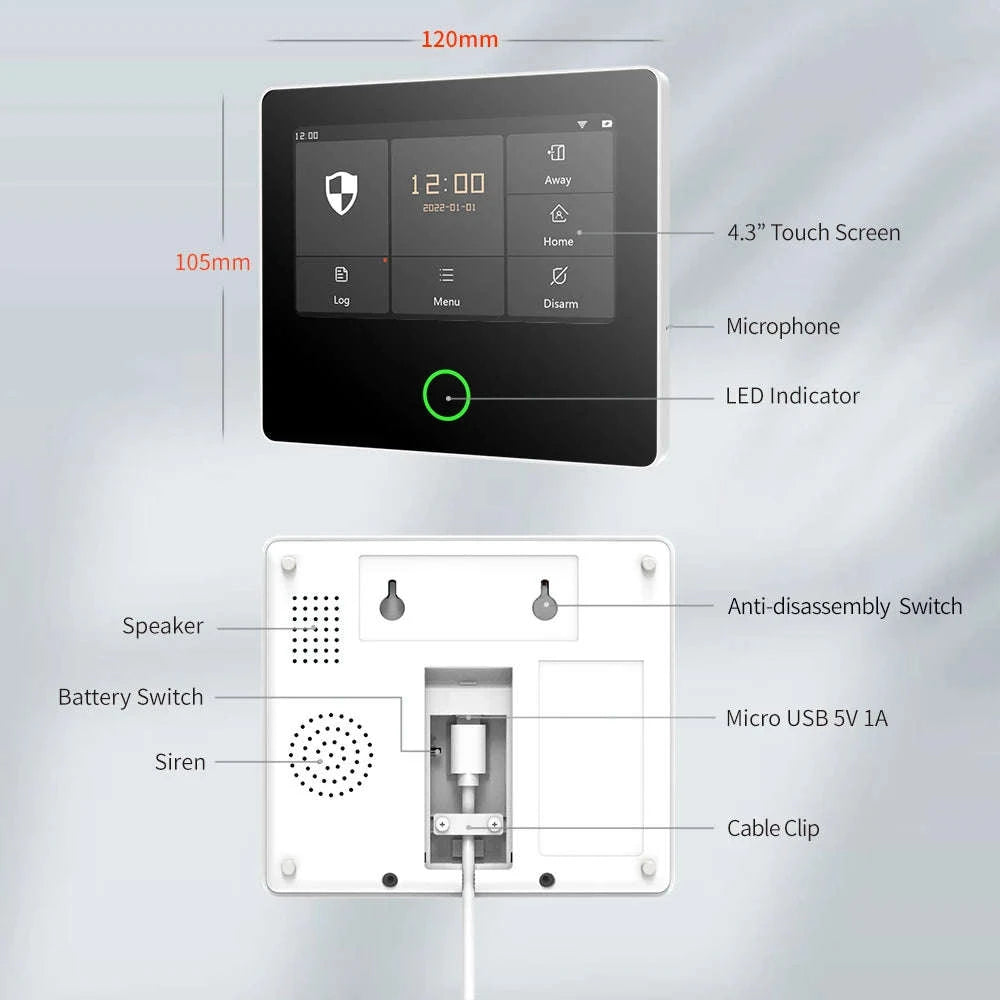 Staniot SecPanel 5 H502-WiFi Touch Home Alarm System-WiFi Set-N 12Kit / AU Plug