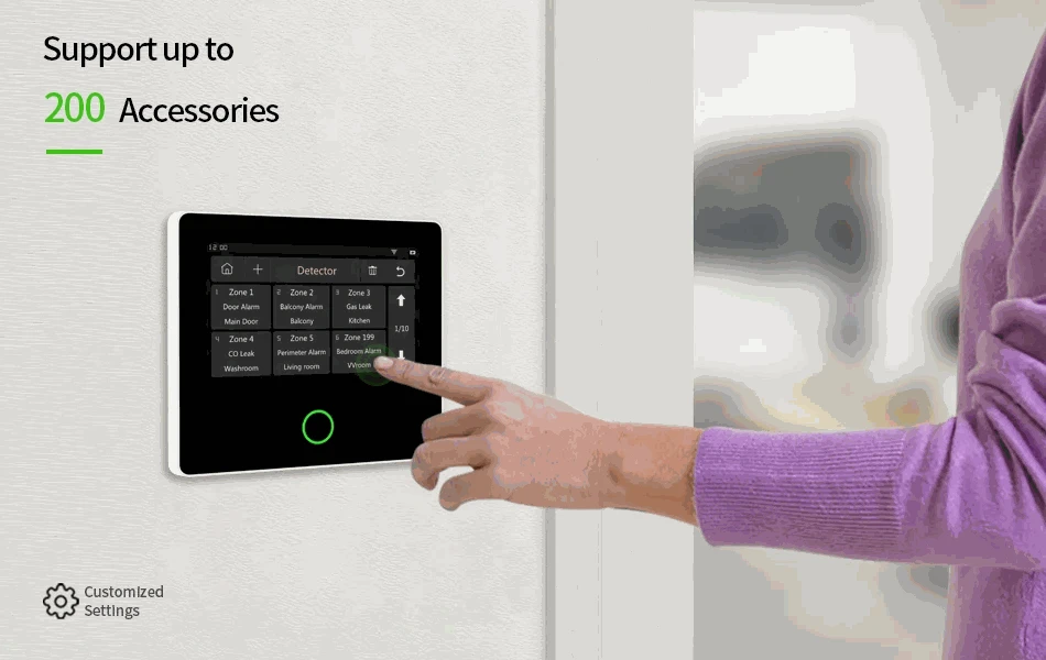 Staniot SecPanel 5 H502-WiFi Touch Home Alarm System-WiFi Set-N 12Kit / AU Plug