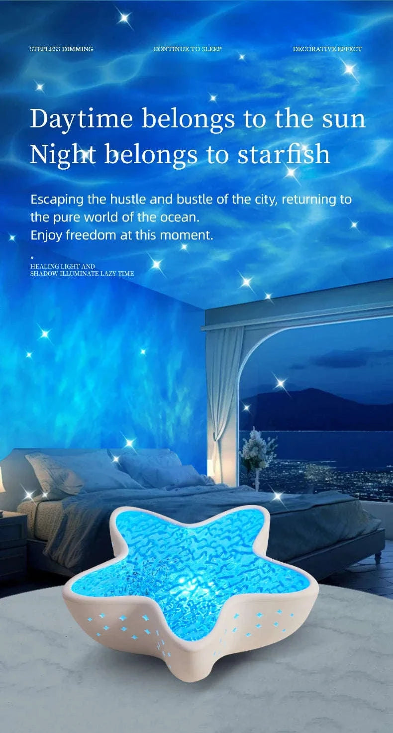 Starfish LED Night Light Rechargeable Ocean Wave Projector-Starfish Lamp / China Mainland