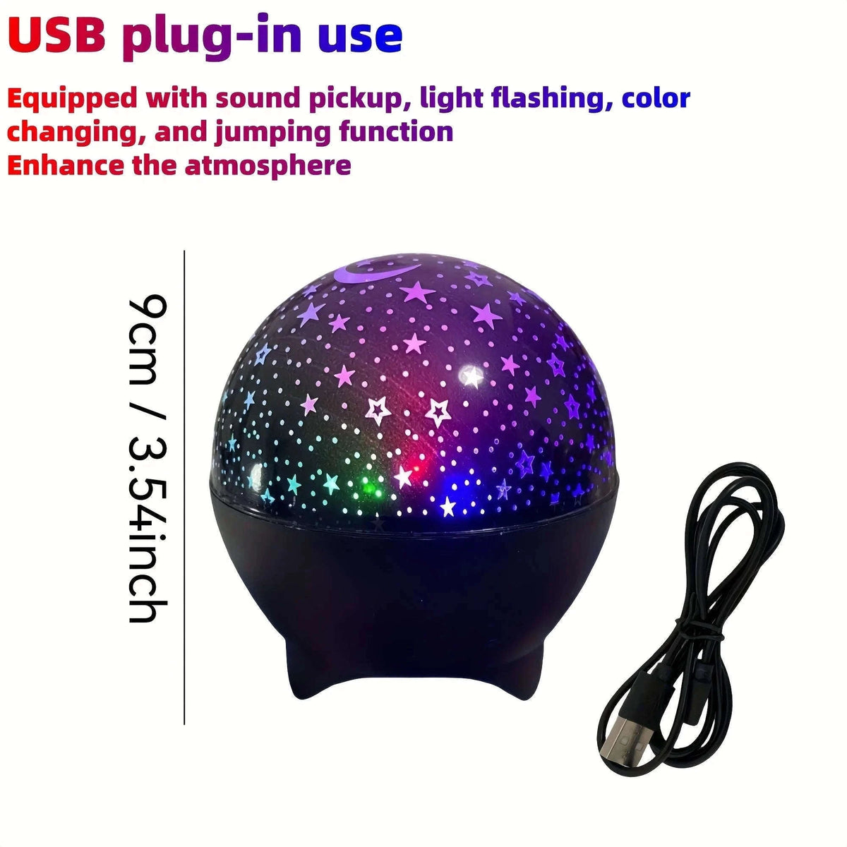 Starry Sky Galaxy Moon Projector Night Light USB RGB-LED Night Light