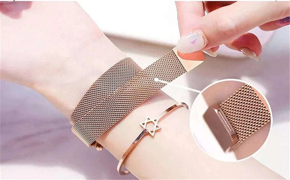 Starry Sky Magnetic Mesh Women's Watch-Rose Gold