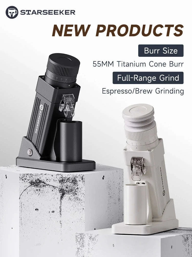 STARSEEKER E55Pro Electric Coffee Grinder 55MM Titanium Burr-PRO-white-plasma / Poland / 110V-240V|EU