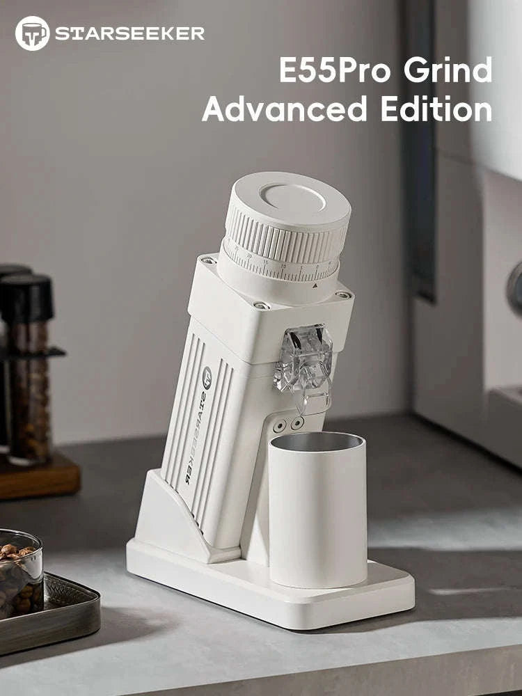 STARSEEKER E55Pro Electric Coffee Grinder 55MM Titanium Burr-PRO-white-plasma / Poland / 110V-240V|EU
