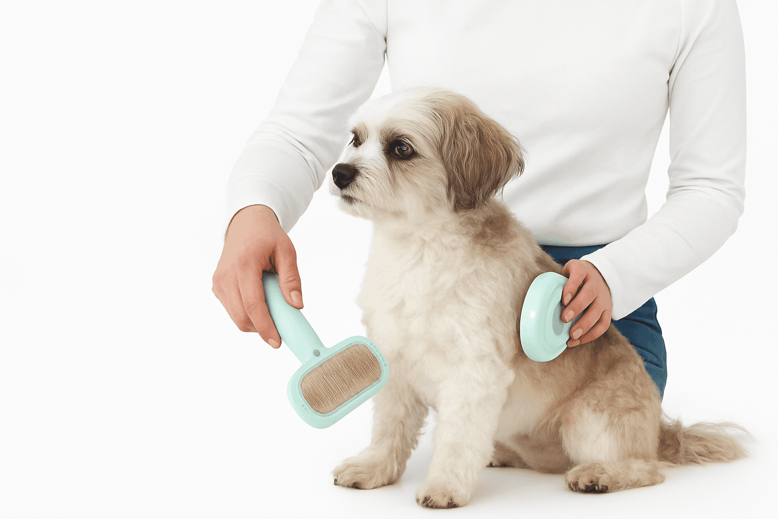 Steam Spray Dog Grooming Brush for Easier Coat Care-White / CHINA