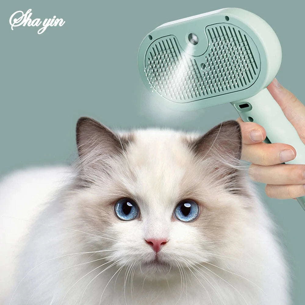 Steam Spray Dog Grooming Brush-White / CHINA
