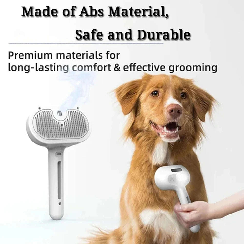 Steam Spray Dog Grooming Brush-White / CHINA