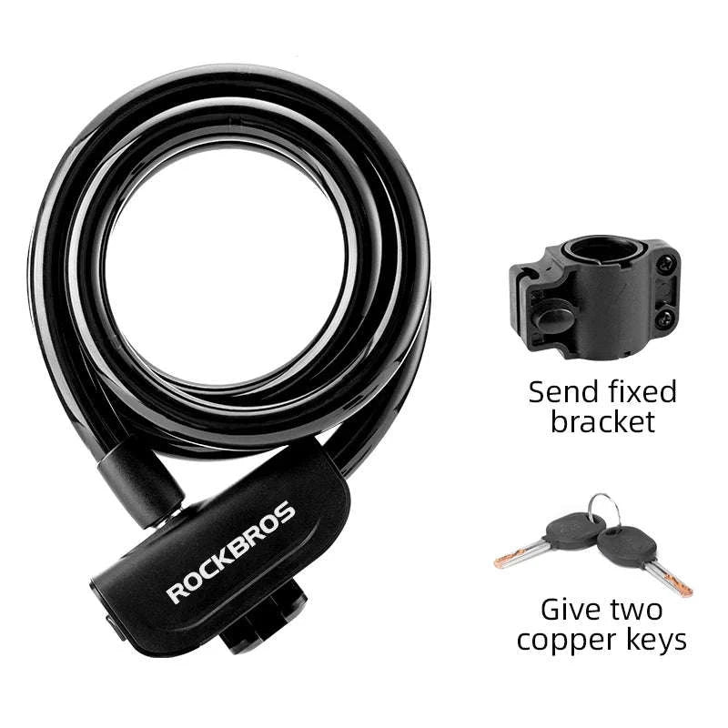 Steel Cable Bike Lock with Keyless Quick Lock-RKS515-OR