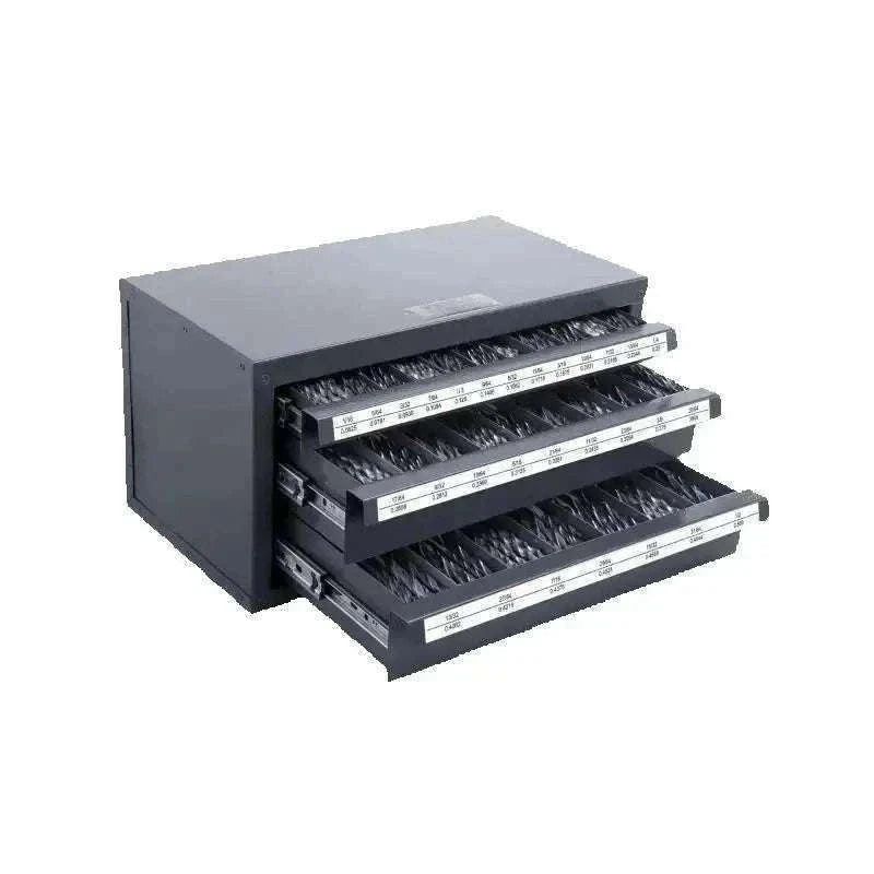 Steel Drill Bit Organizer Cabinet with Drawers and Labeled Slots-29PCs ET3-F / United States