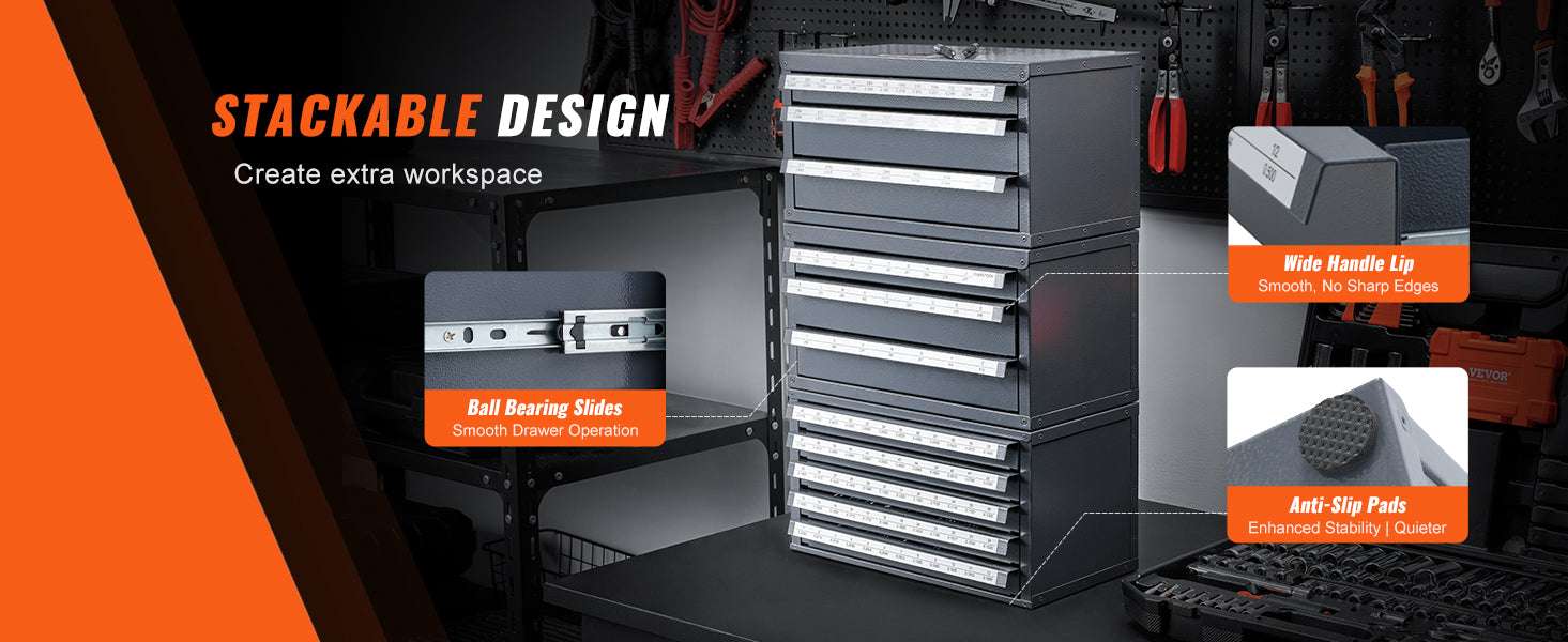 Steel Drill Bit Organizer Cabinet with Drawers and Labeled Slots-29PCs ET3-F / United States
