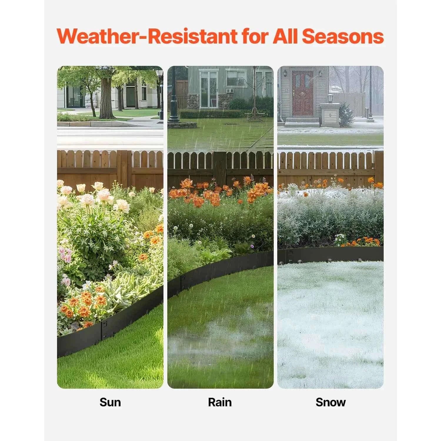 Steel Landscape Edging Rust-Resistant Bendable Garden Border-39x5in 5pcs Brown / United States