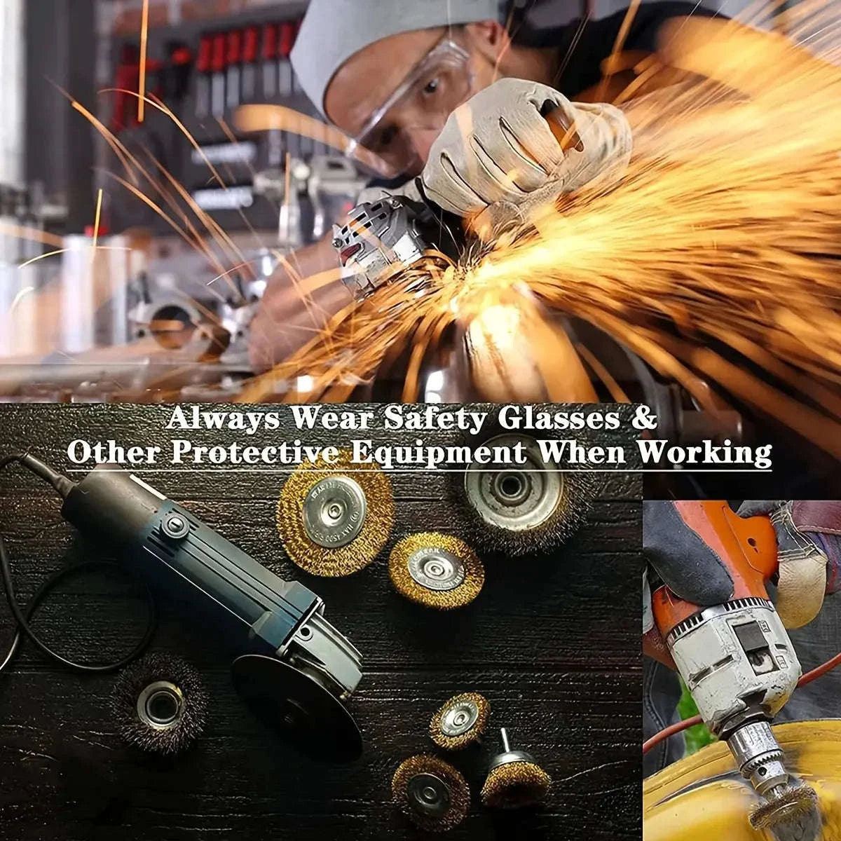 Steel Wire Brush Set – 10‑Piece Drill Attachments for Rust & Paint Removal-3PC