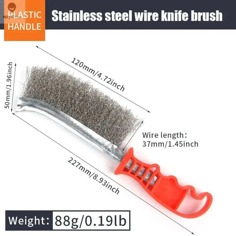 Steel Wire Rust Removal Brush for BBQ & Metal Cleaning-sliver steel brush
