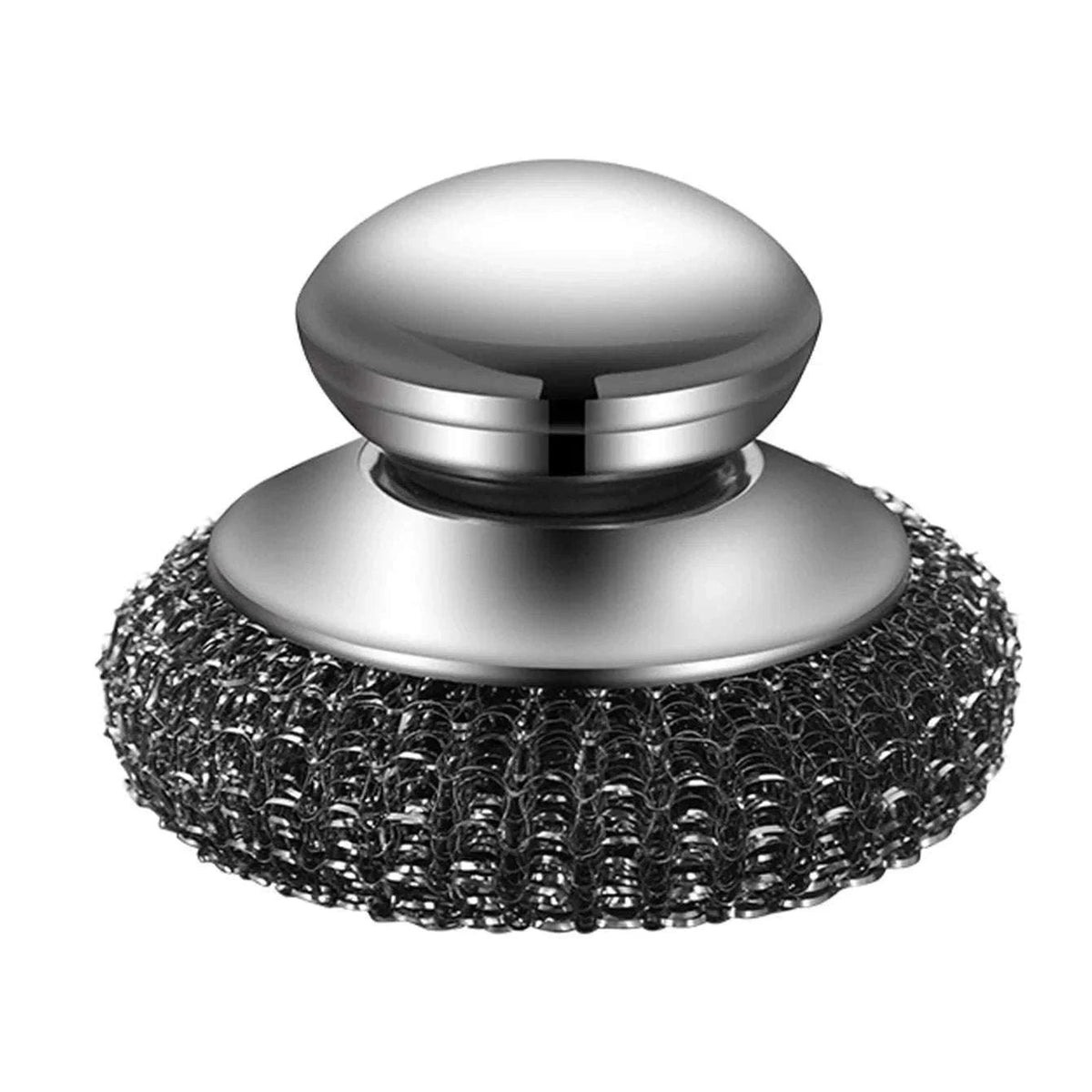 Steel Wool Scrubber with Handle for Tough Kitchen Cleaning-1PC