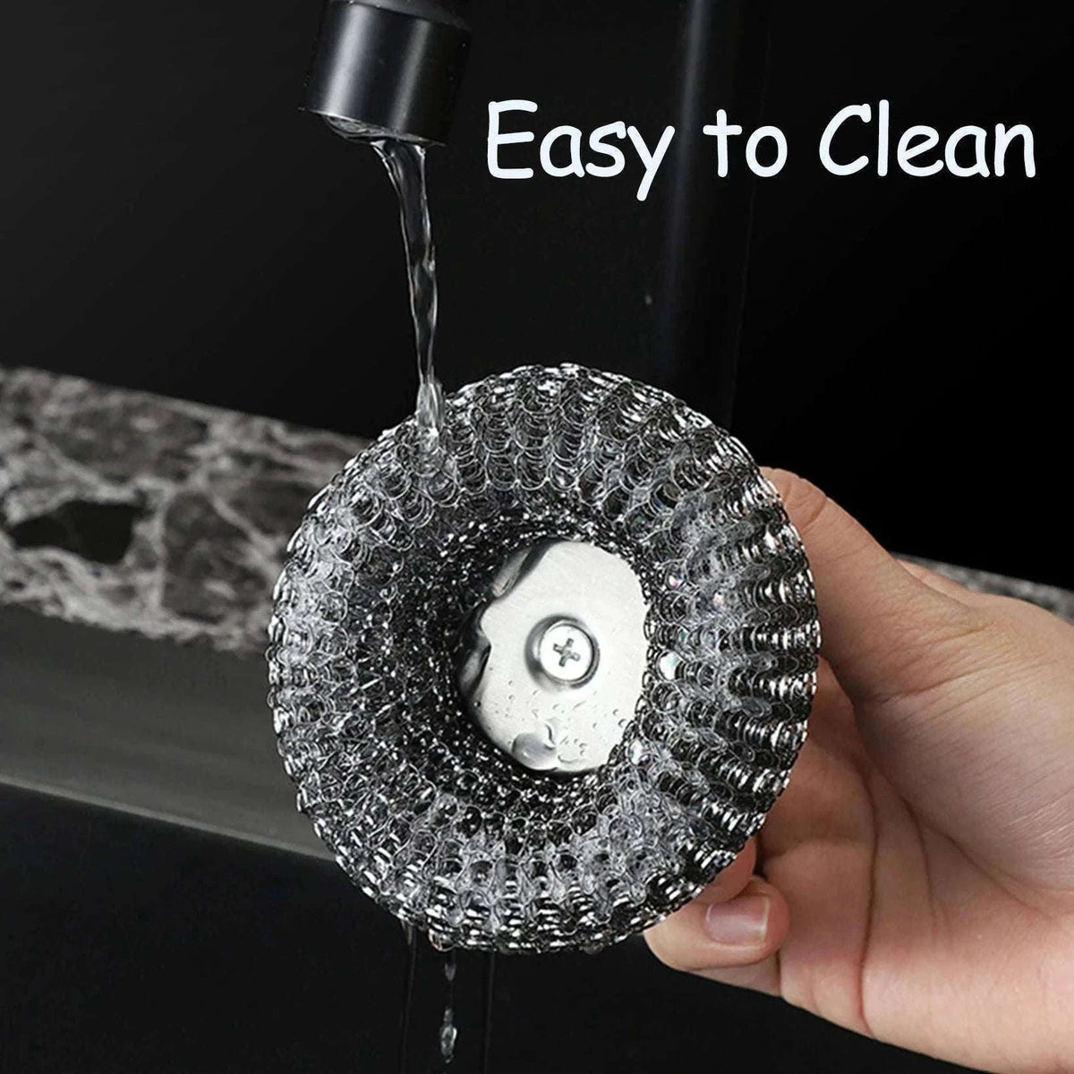 Steel Wool Scrubber with Handle for Tough Kitchen Cleaning-1PC