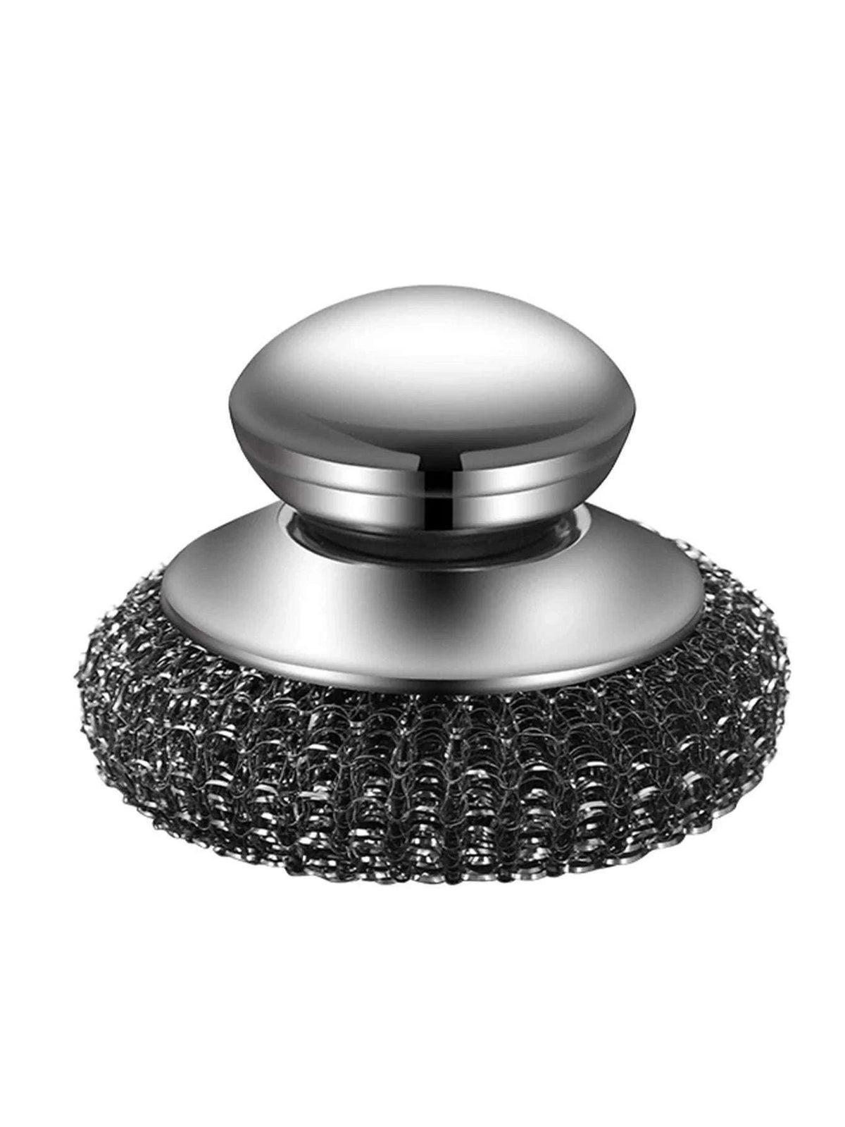 Steel Wool Scrubber with Handle for Tough Kitchen Cleaning-1PC