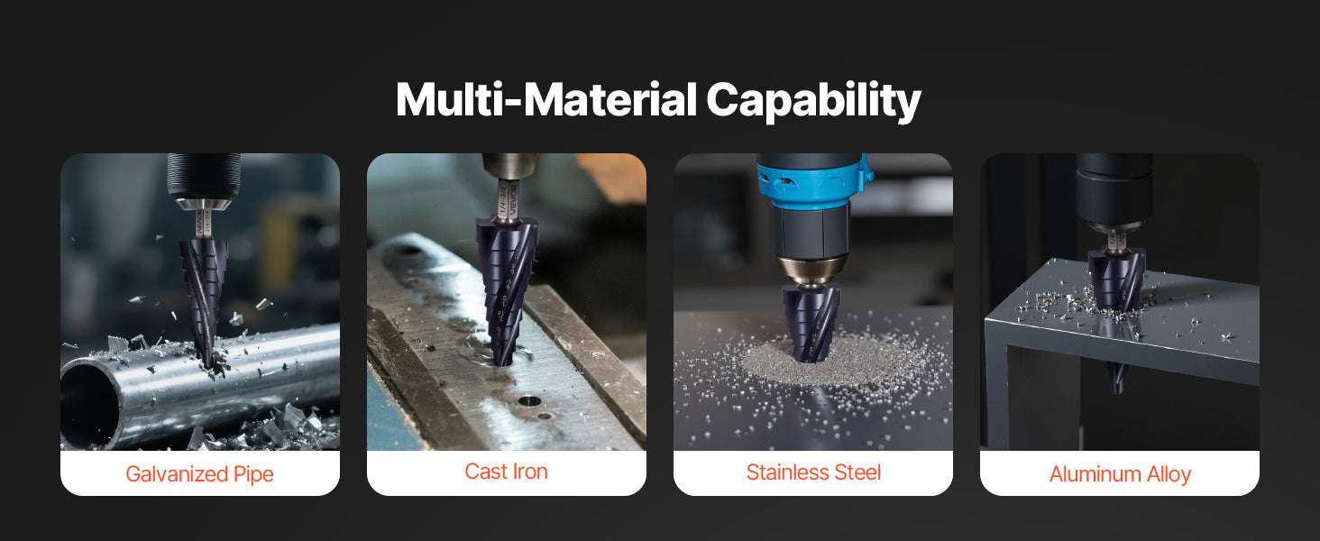 Step Drill Bit Set for Metal with 9 Sizes TiAlN Coated HSS-3PCs / france
