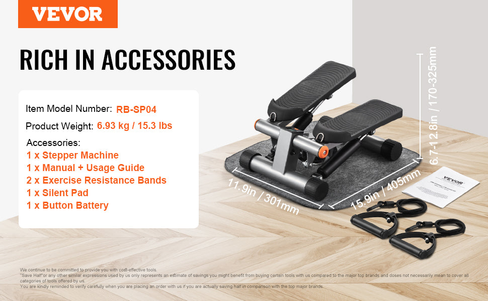 Stair Stepper for Home Exercise with Resistance Bands and LCD Monitor