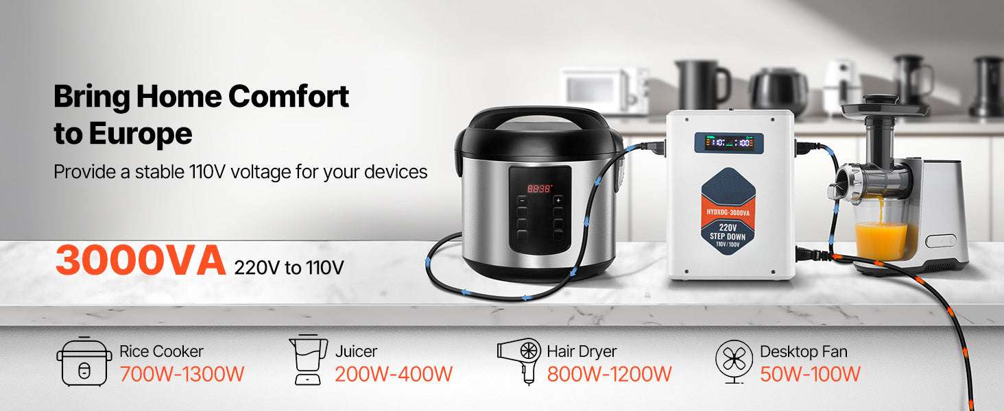 Step Up/Down Voltage Converter 2000VA/3000VA Dual Output Power Transformer-Step Down 2000VA / United States