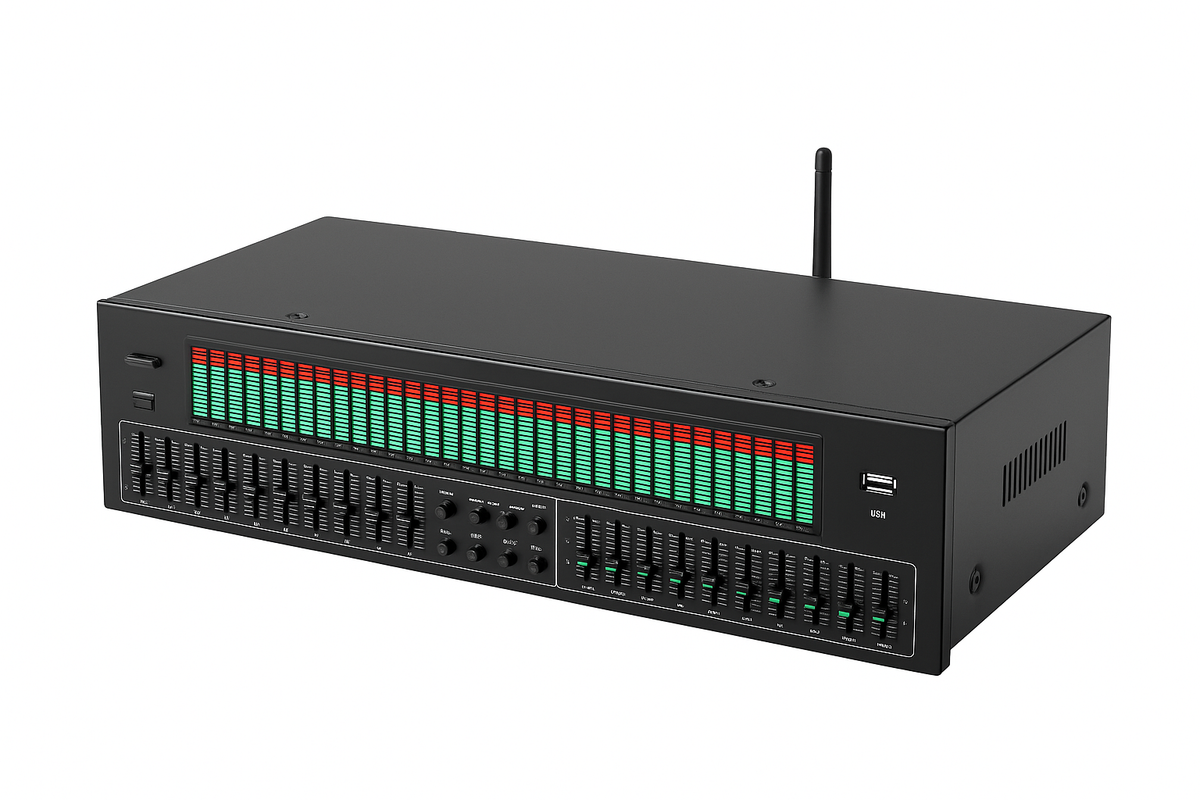 Stereo 20 Band Grafische Equalizer BT5.4 EQ8000 Muziek Spectrum Analyse 220V Nieuw Audio Speler met EQ voor Muziekliefhebbers
