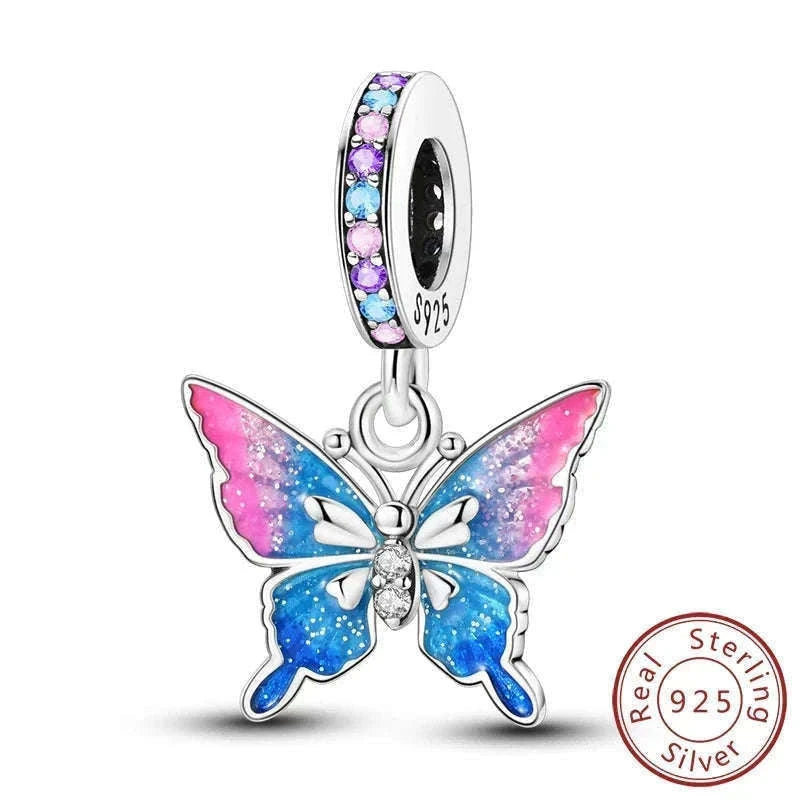 Sterling Silver Firefly, Bee, Butterfly & Hummingbird Charms-KTC191