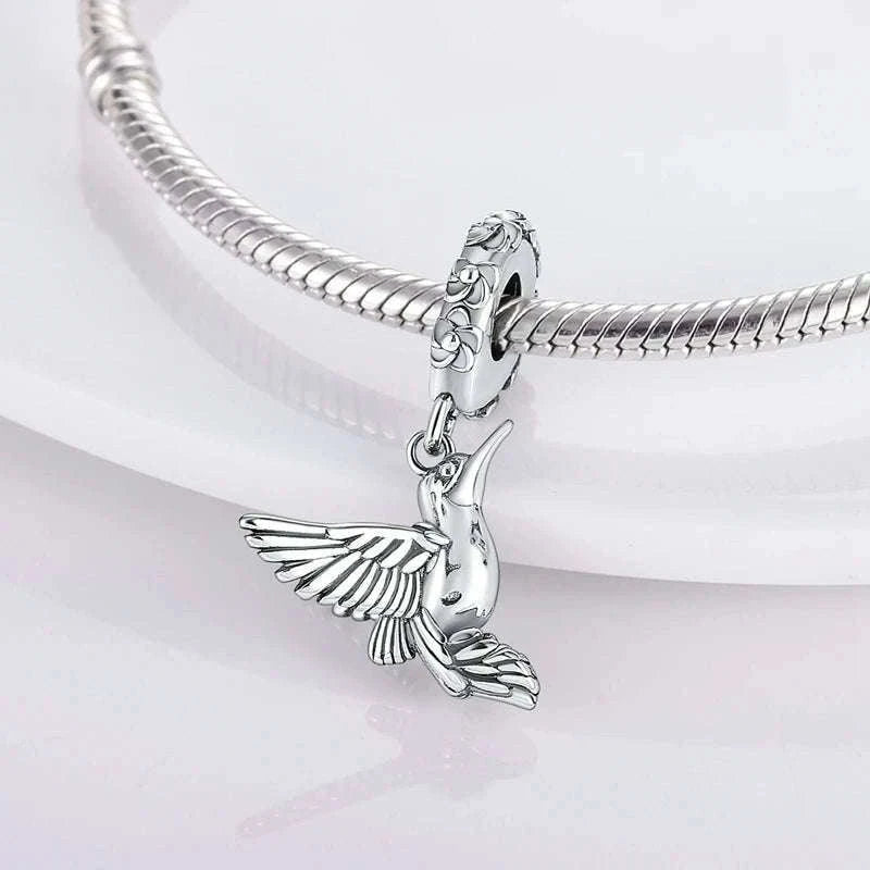 Sterling Silver Firefly, Bee, Butterfly & Hummingbird Charms-KTC191
