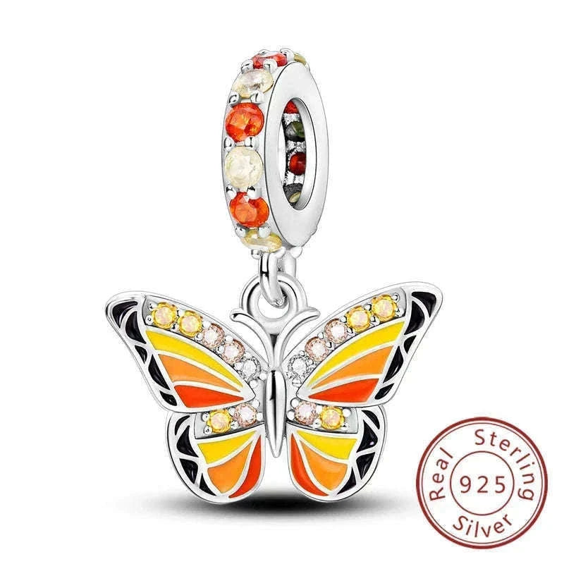 Sterling Silver Firefly, Bee, Butterfly & Hummingbird Charms-KTC191