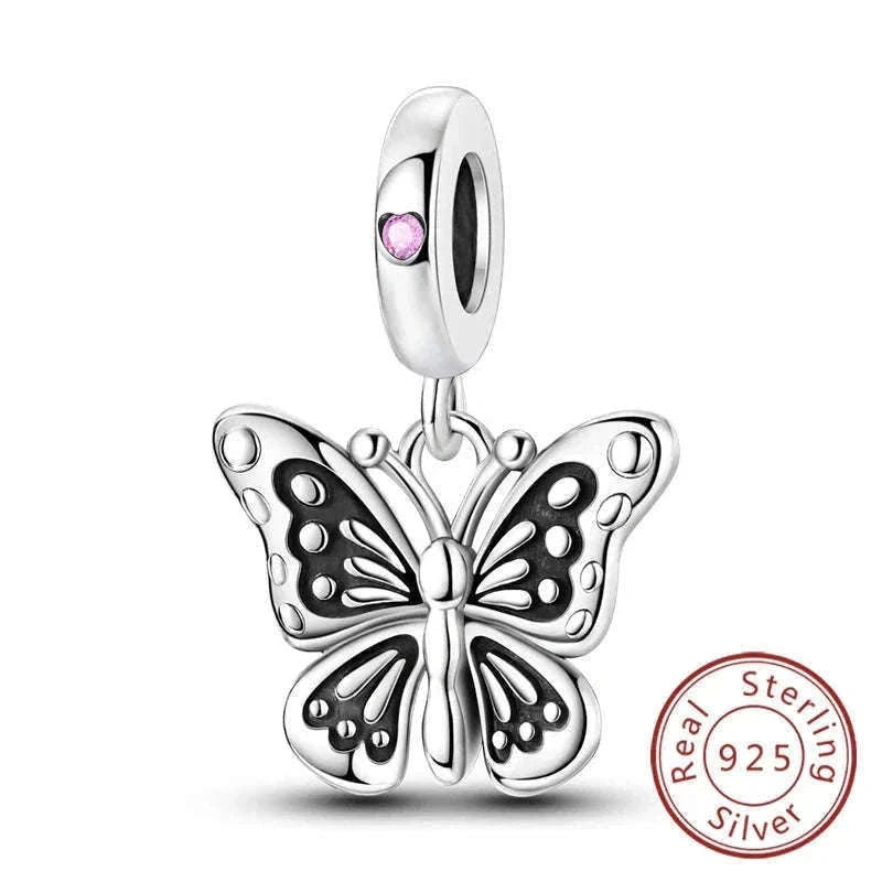 Sterling Silver Firefly, Bee, Butterfly & Hummingbird Charms-KTC191