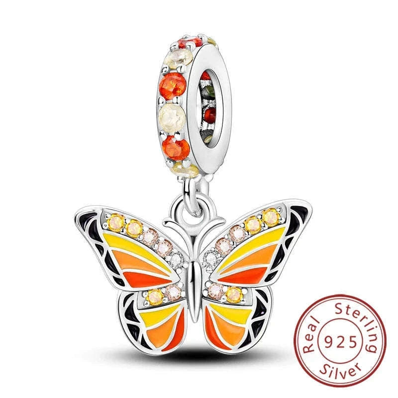 Sterling Silver Firefly, Bee, Butterfly & Hummingbird Charms-KTC191