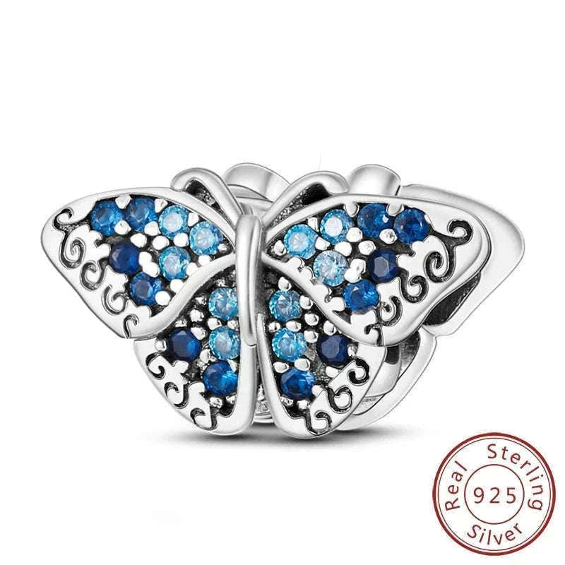 Sterling Silver Firefly, Bee, Butterfly & Hummingbird Charms-KTC191