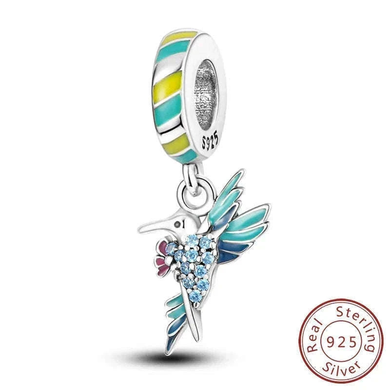 Sterling Silver Firefly, Bee, Butterfly & Hummingbird Charms-KTC191