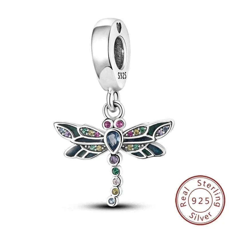 Sterling Silver Firefly, Bee, Butterfly & Hummingbird Charms-KTC191