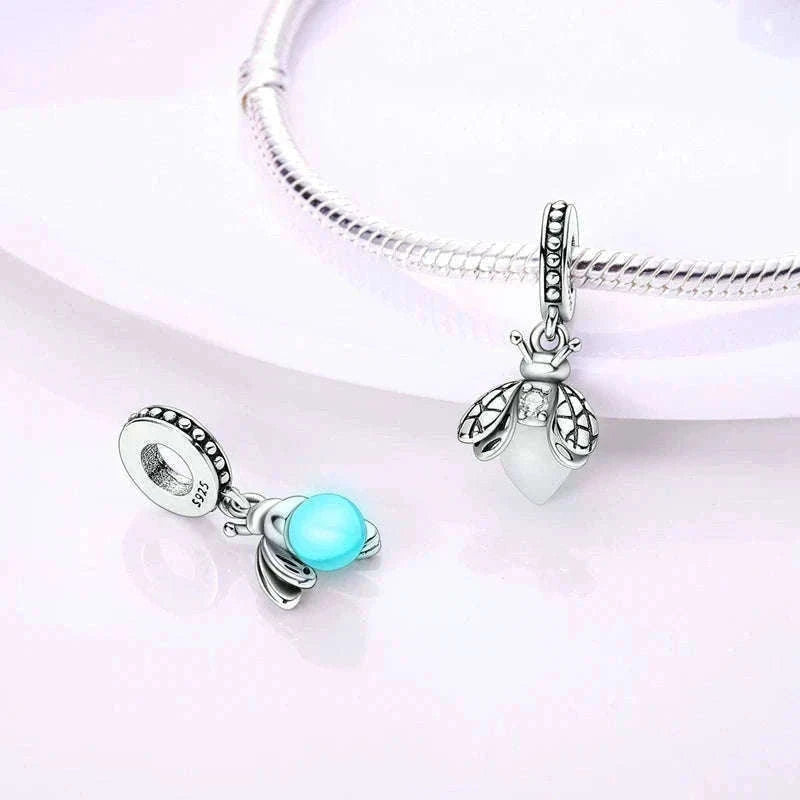 Sterling Silver Firefly, Bee, Butterfly & Hummingbird Charms-KTC191