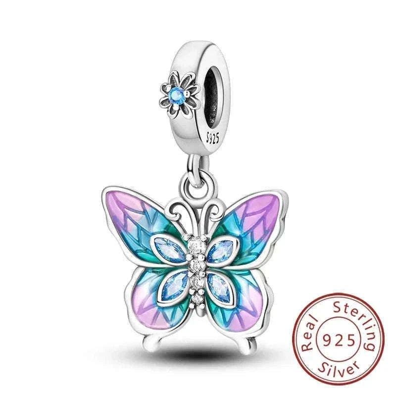 Sterling Silver Firefly, Bee, Butterfly & Hummingbird Charms-KTC191