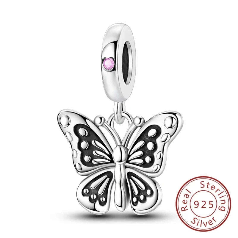 Sterling Silver Firefly, Bee, Butterfly & Hummingbird Charms-KTC191