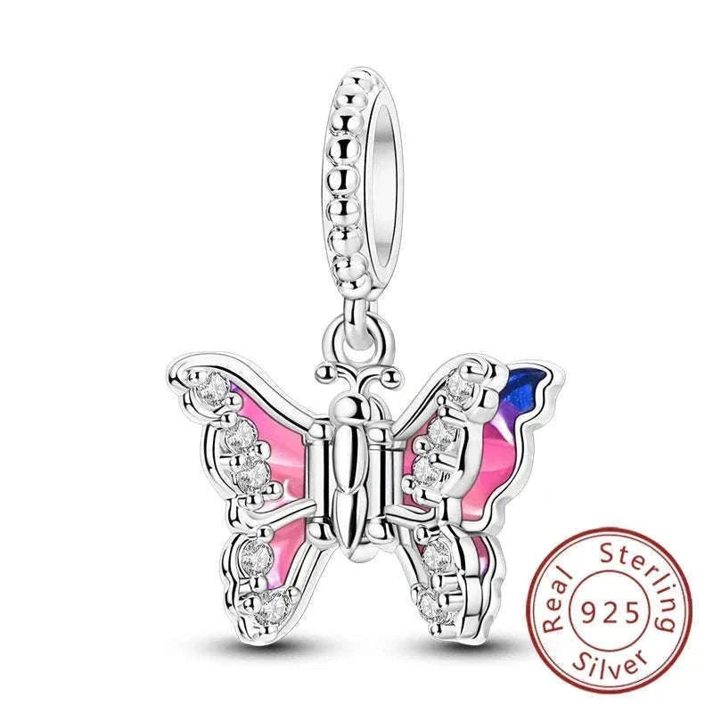 Sterling Silver Firefly, Bee, Butterfly & Hummingbird Charms-KTC191